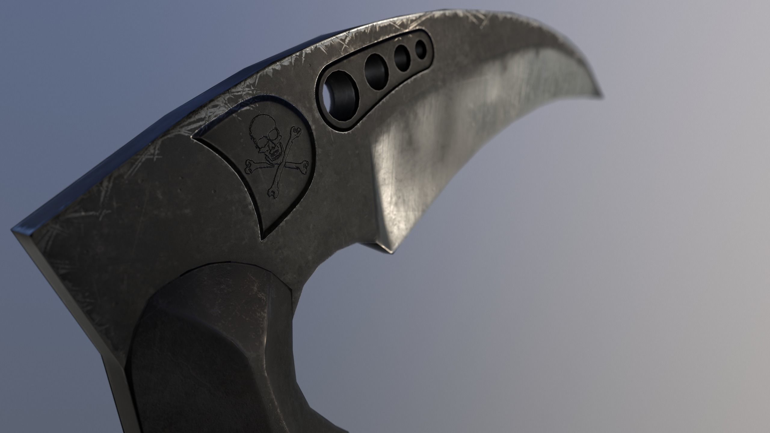 Tactical Kama Low-poly 3D model_7