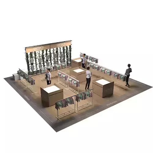 Kids Clothing Event Kiosk 3D Model Interior Scene