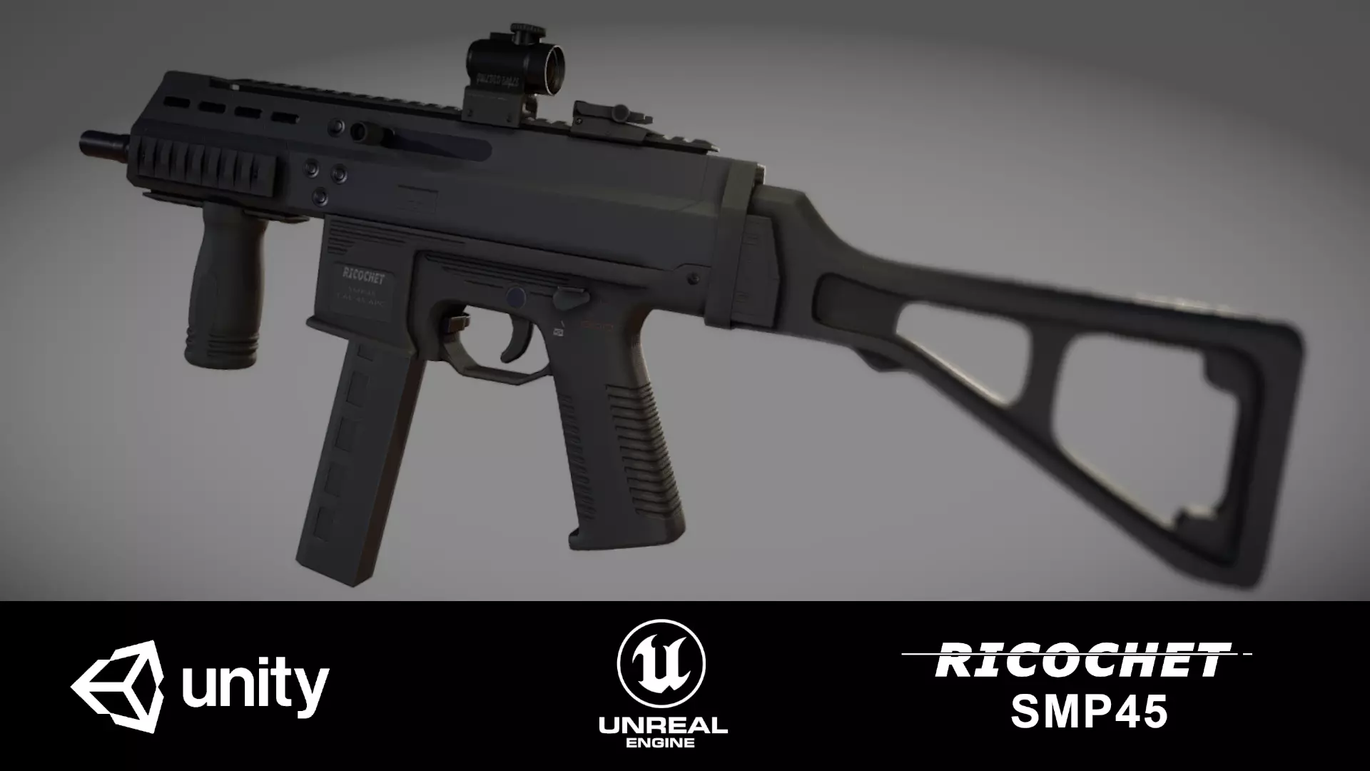 SMP45 gun Low-poly 3D model