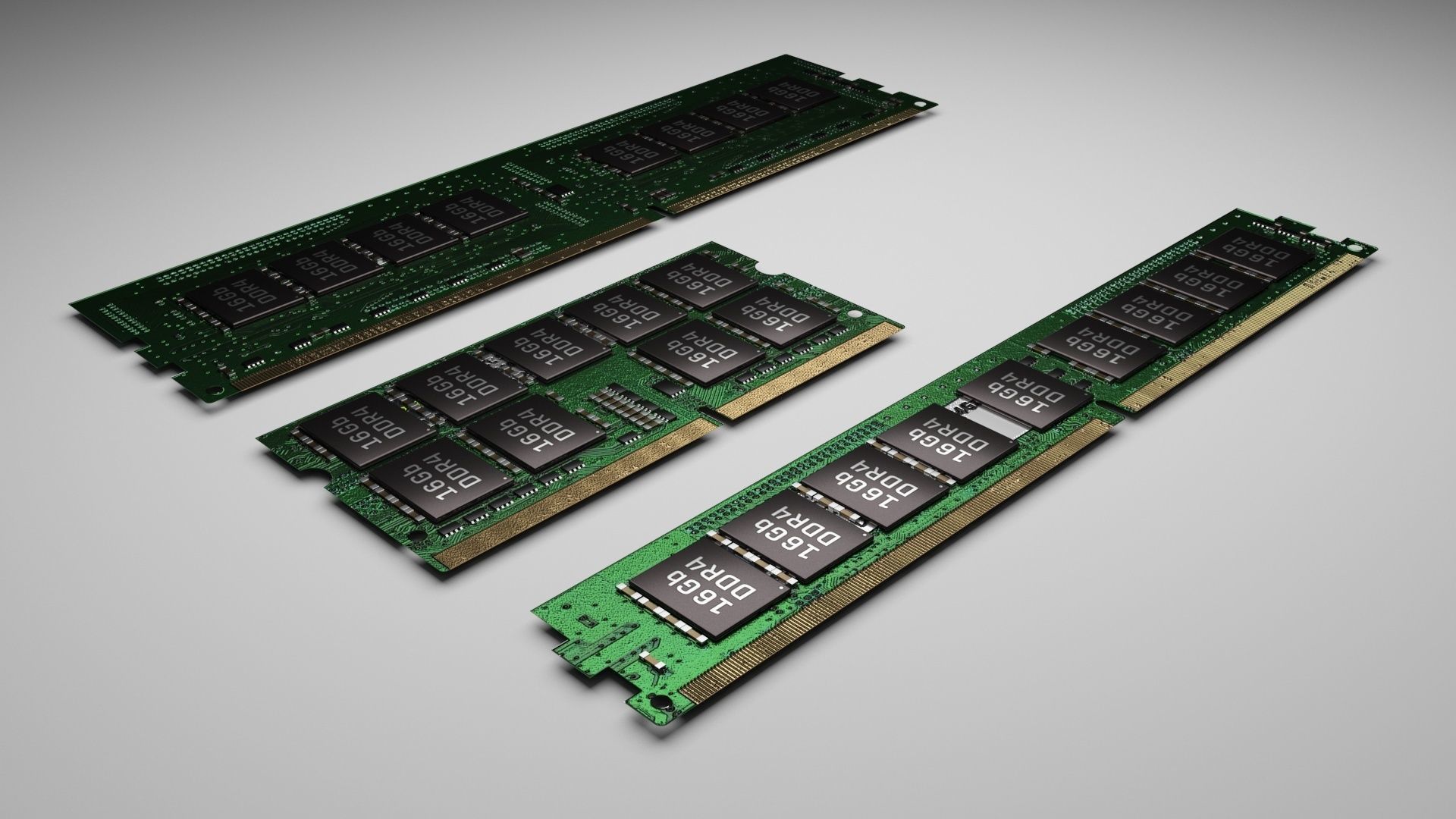 3 Piece of Memory Modules Set 3D model_30