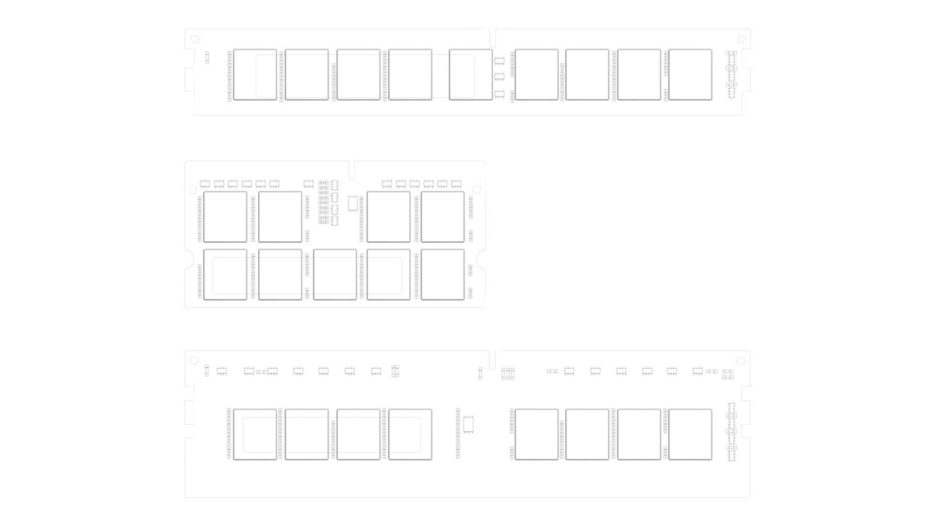 3 Piece of Memory Modules Set 3D model_28