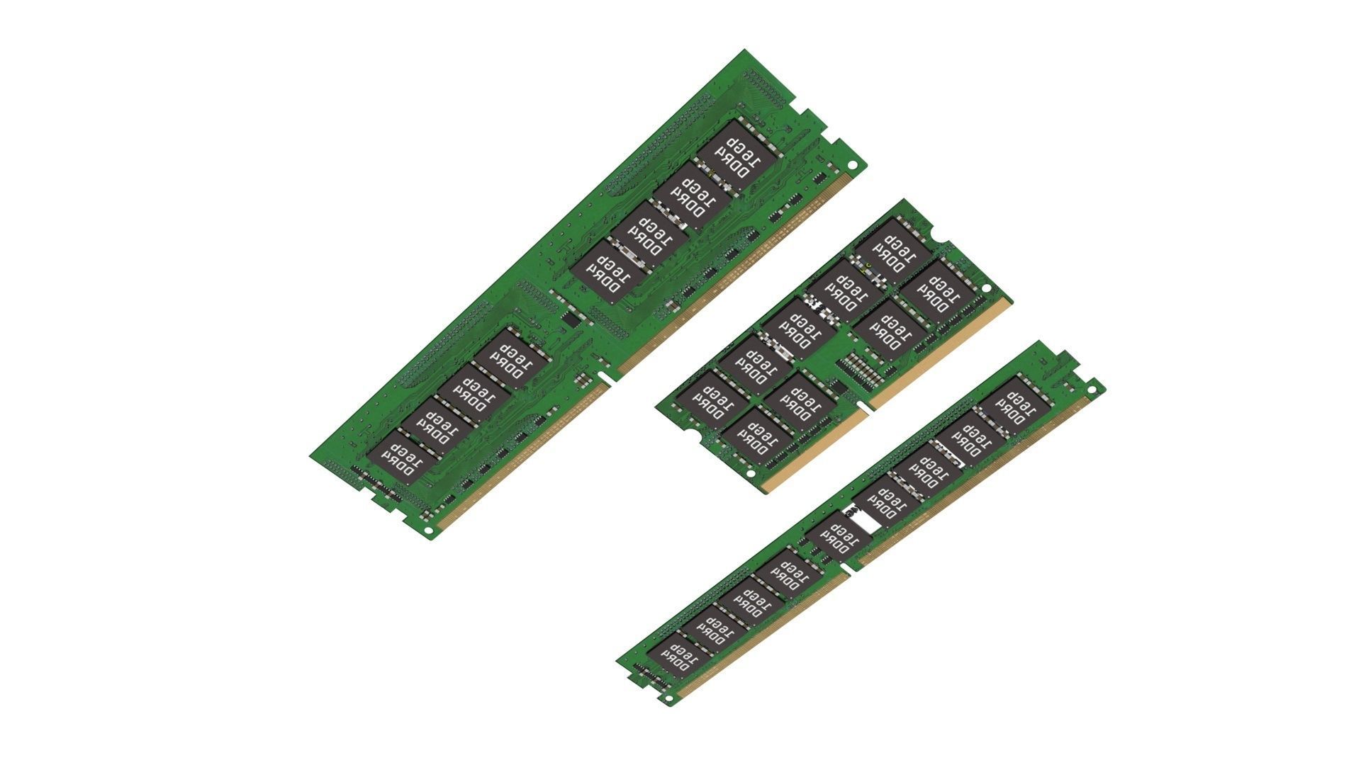 3 Piece of Memory Modules Set 3D model_12