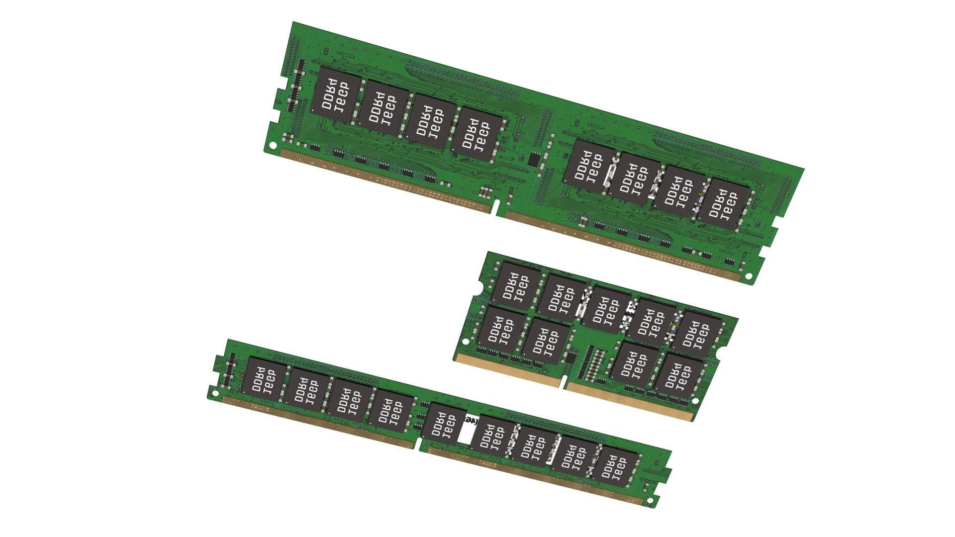 3 Piece of Memory Modules Set 3D model_15