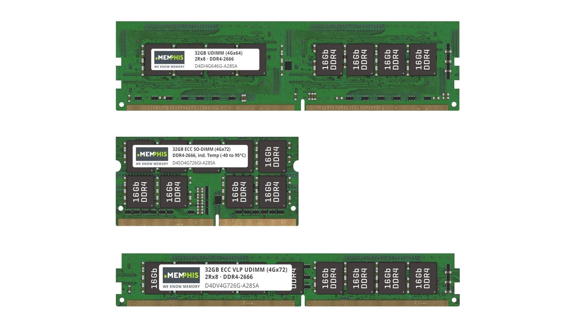 3 Piece of Memory Modules Set 3D model_17