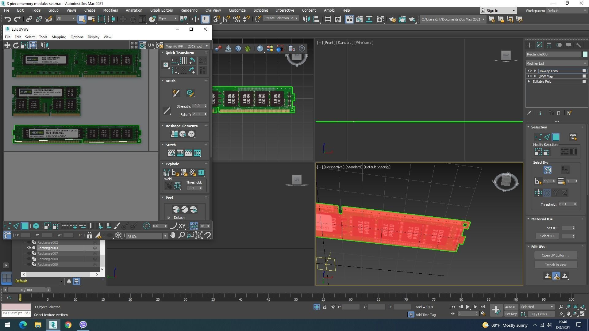 3 Piece of Memory Modules Set 3D model_31