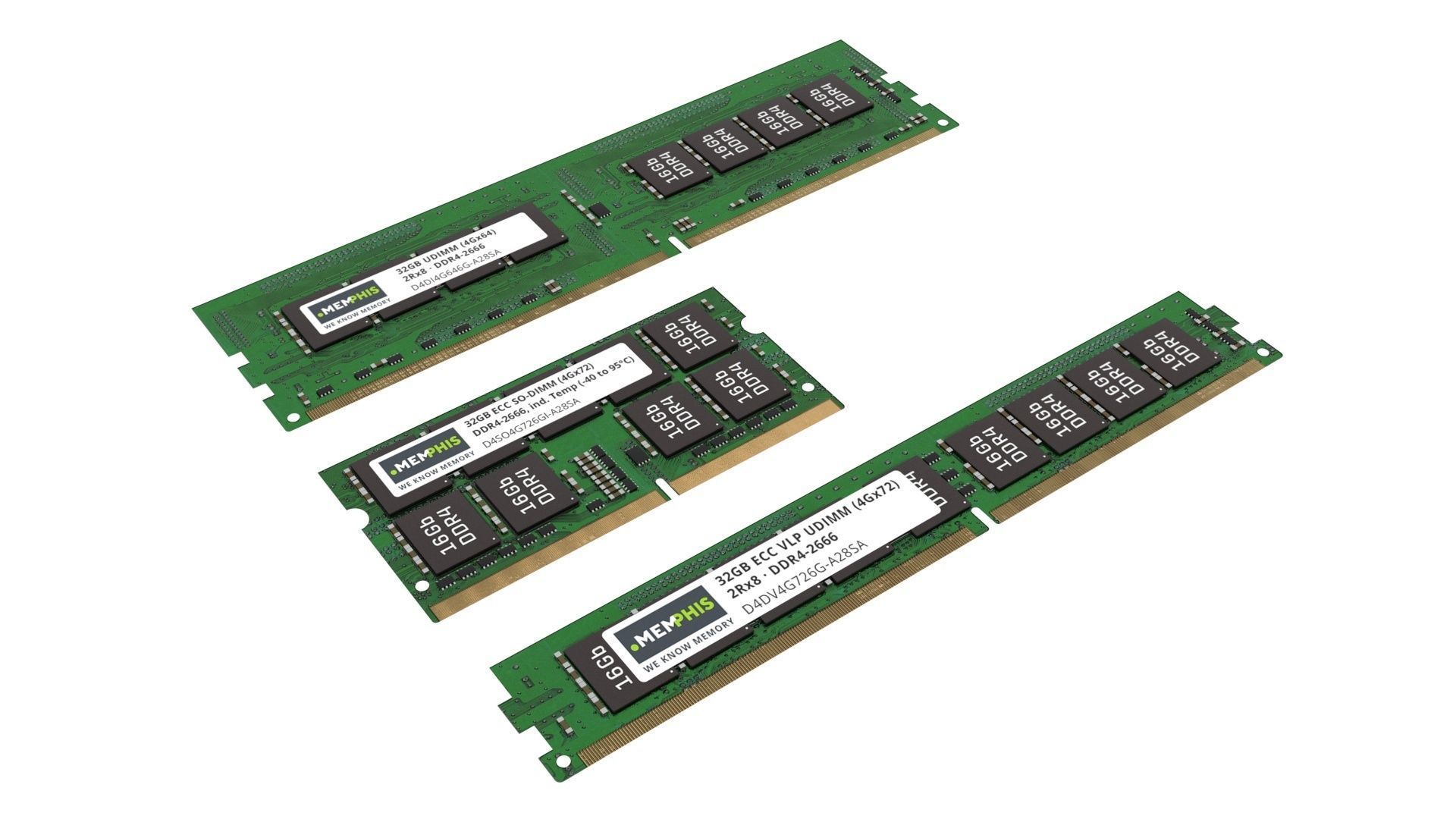 3 Piece of Memory Modules Set 3D model_5