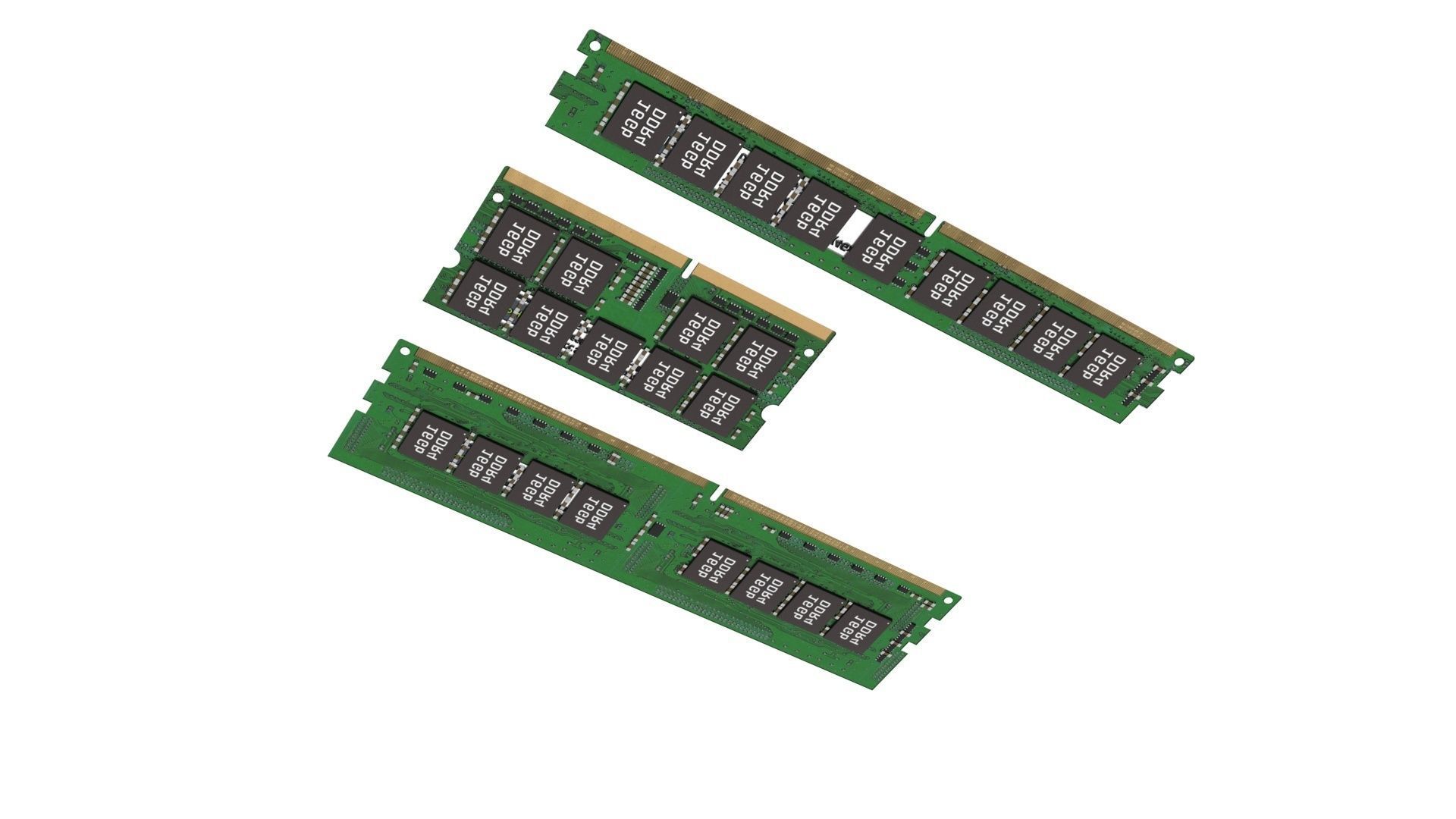 3 Piece of Memory Modules Set 3D model_13