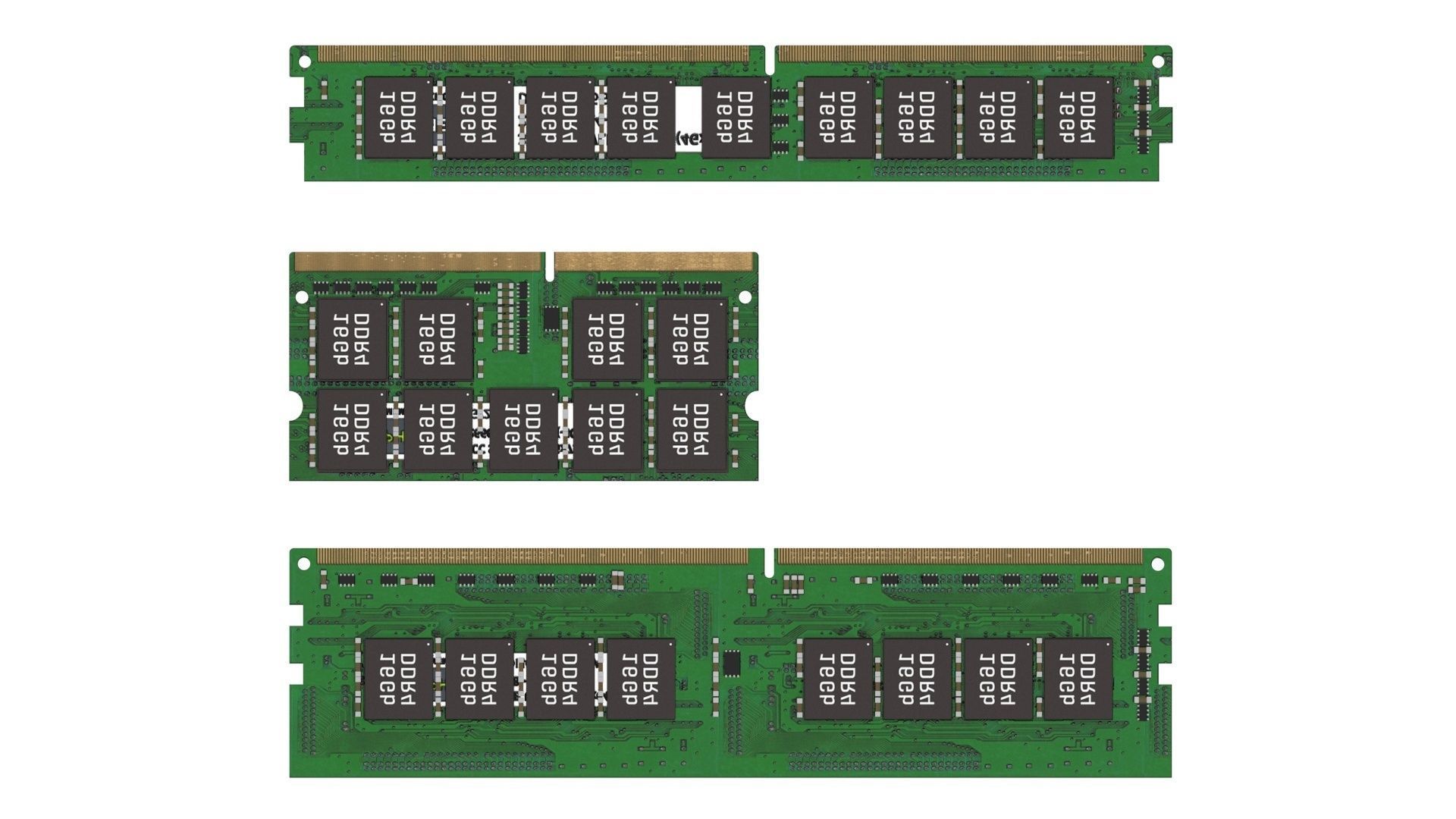 3 Piece of Memory Modules Set 3D model_18