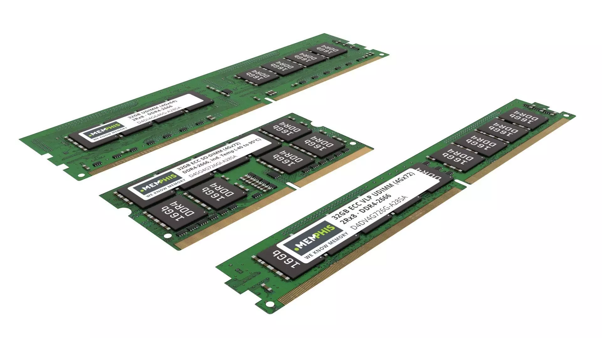3 Piece of Memory Modules Set 3D model_0