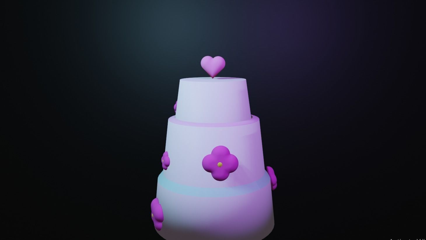 Birthday cake Free 3D model_1