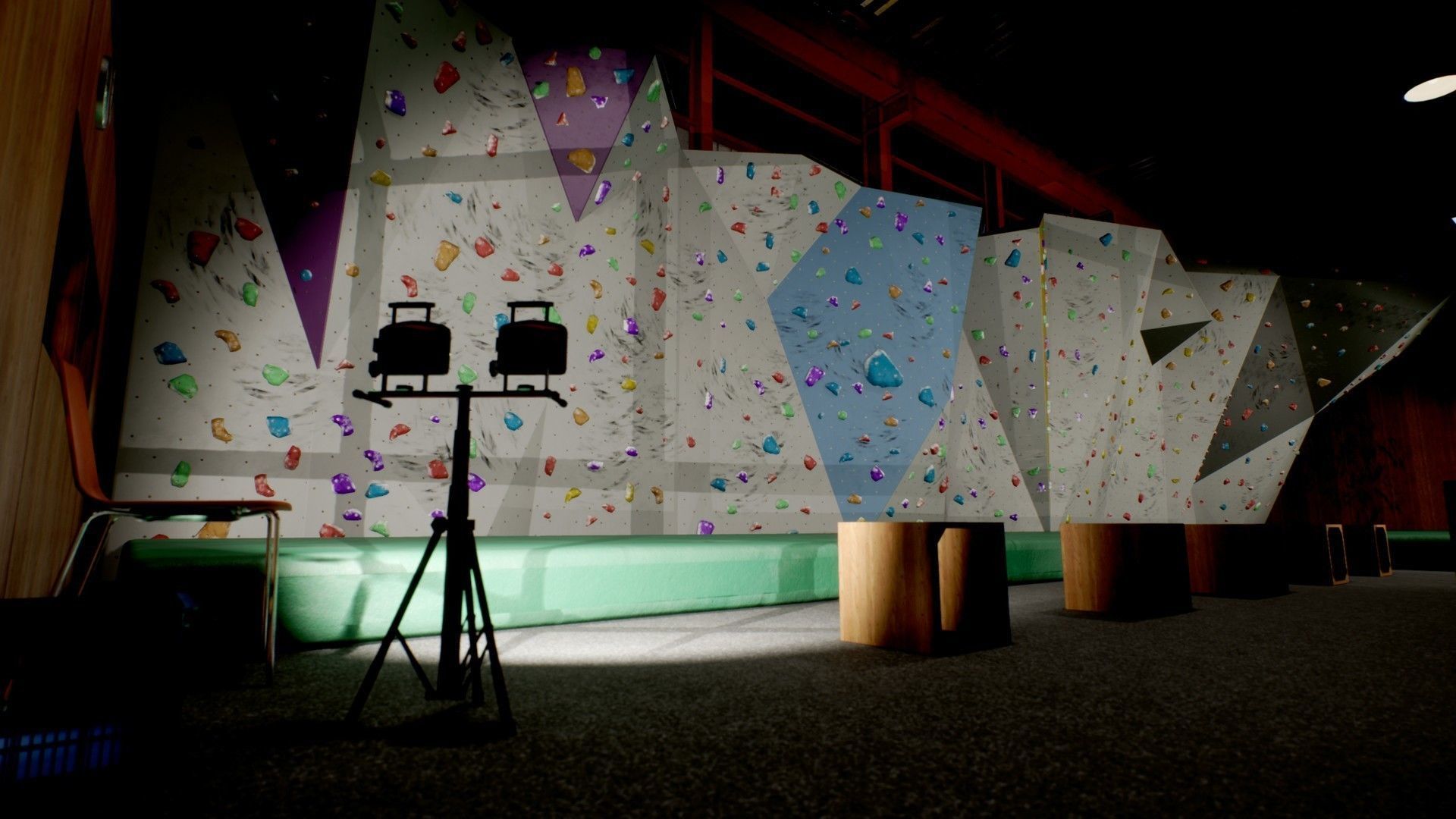 Bouldering Gym - Environment and Props Low-poly 3D model_1