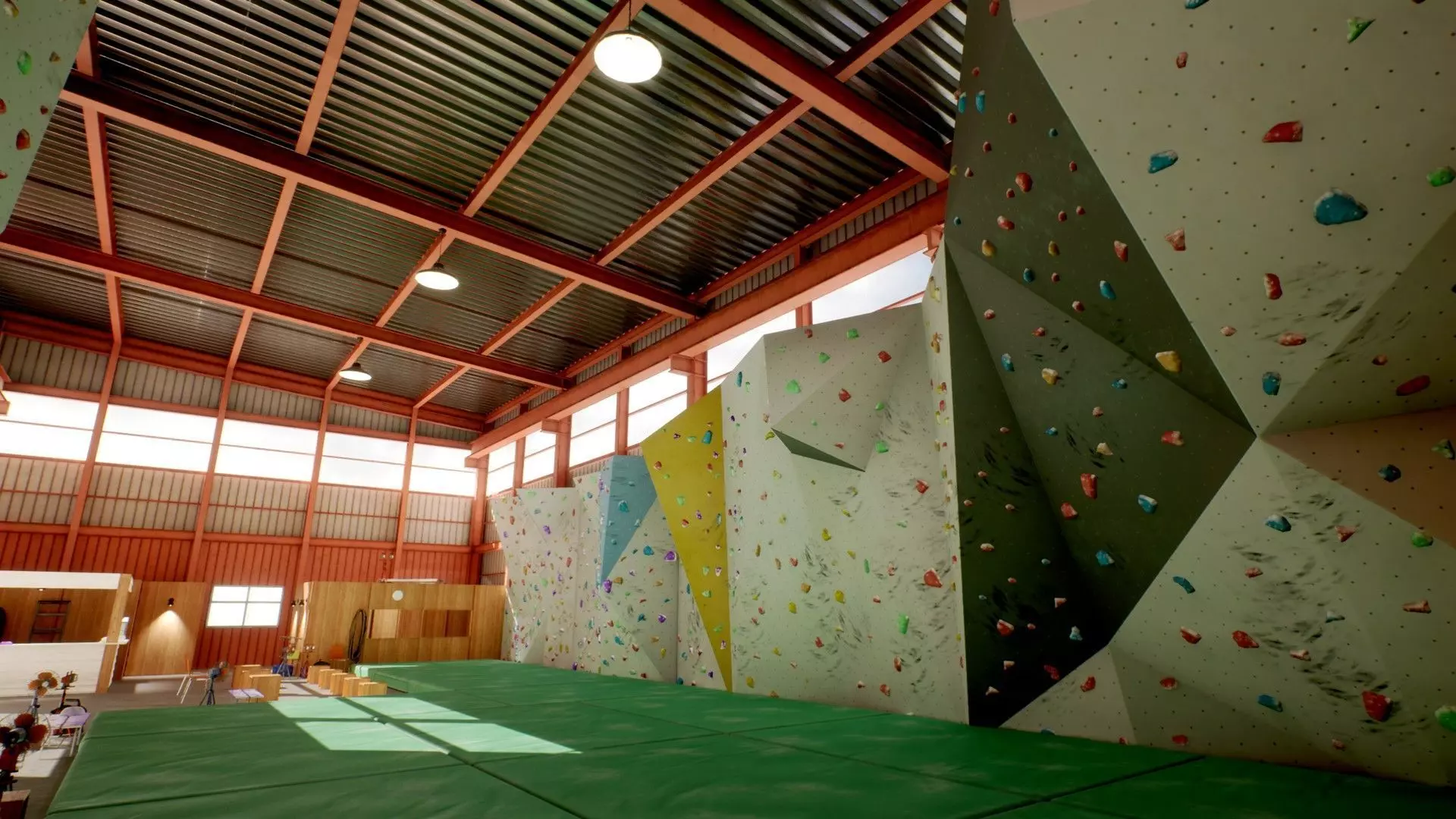 Bouldering Gym - Environment and Props Low-poly 3D model_0