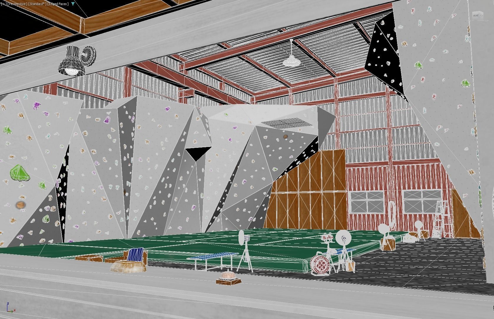 Bouldering Gym - Environment and Props Low-poly 3D model_13