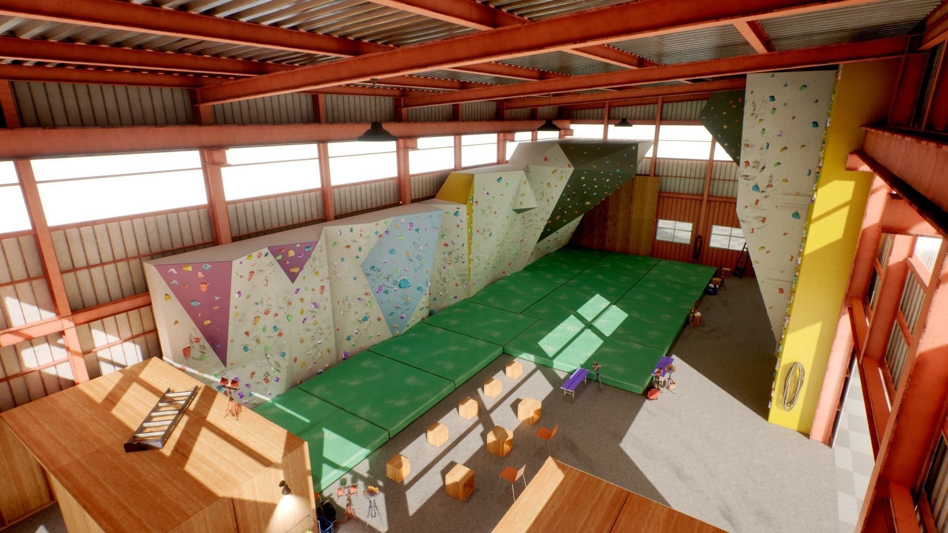 Bouldering Gym - Environment and Props Low-poly 3D model_8