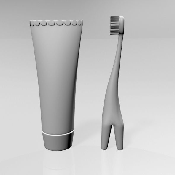Training Toothbrush Set 01 3D model_3