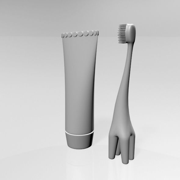 Training Toothbrush Set 01 3D model_12
