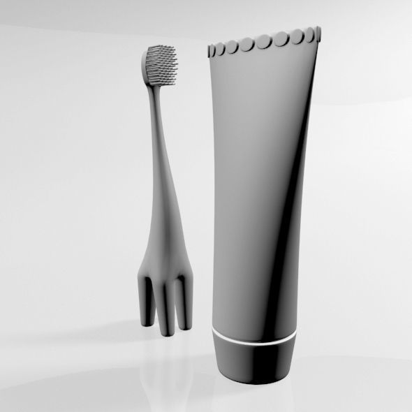 Training Toothbrush Set 01 3D model_2