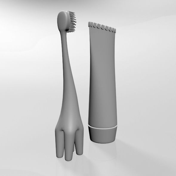 Training Toothbrush Set 01 3D model_1