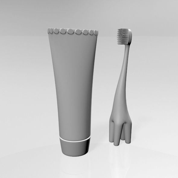 Training Toothbrush Set 01 3D model_14