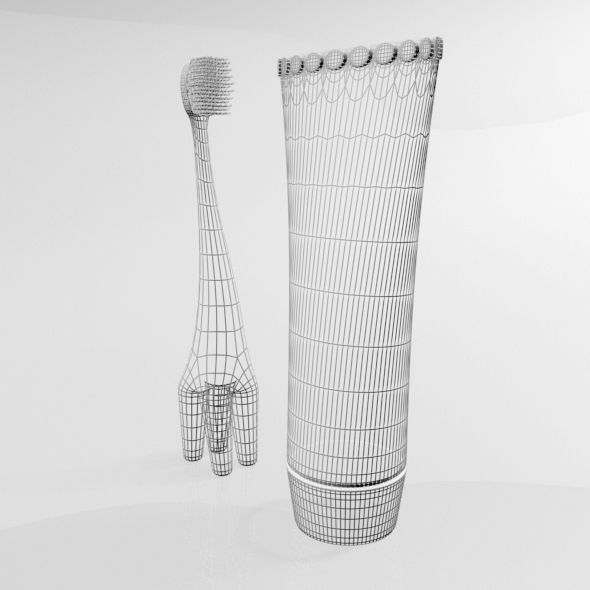 Training Toothbrush Set 01 3D model_7