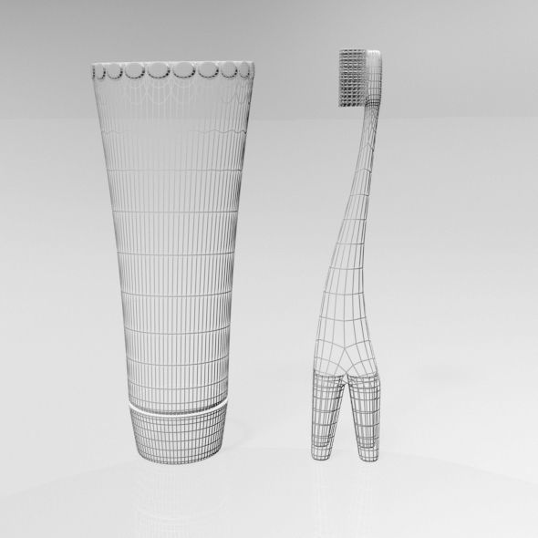 Training Toothbrush Set 01 3D model_4