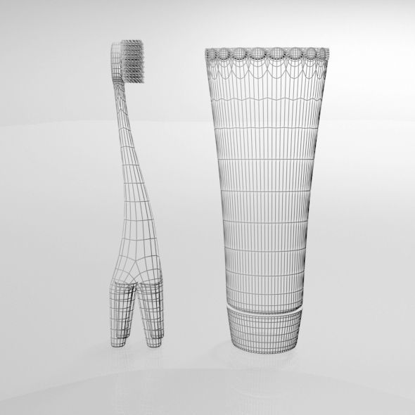 Training Toothbrush Set 01 3D model_5