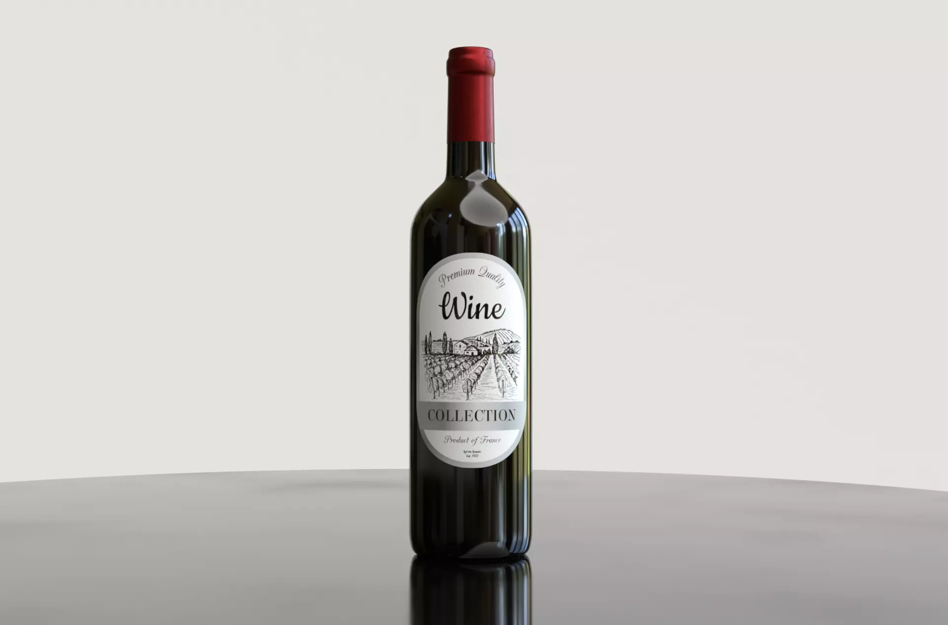Bottle of wine Premium Quality 3D model_0