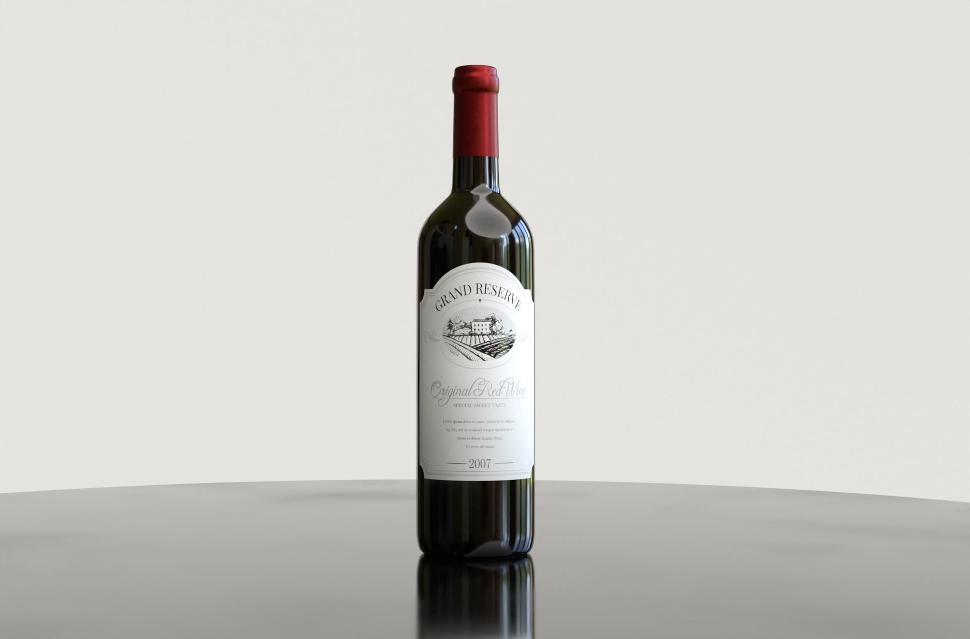 Collection of wine 3D model_6