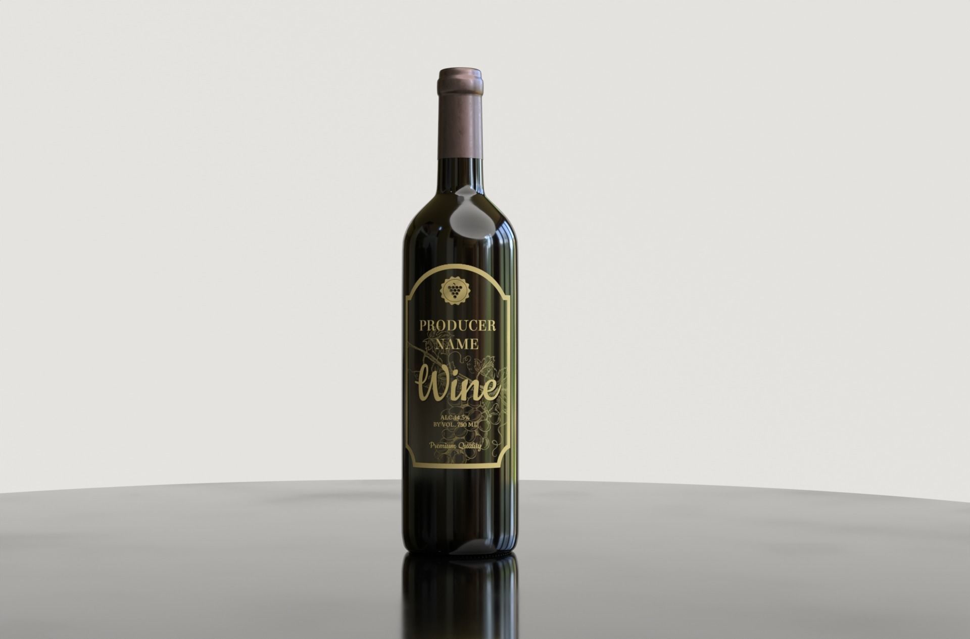Collection of wine 3D model_8