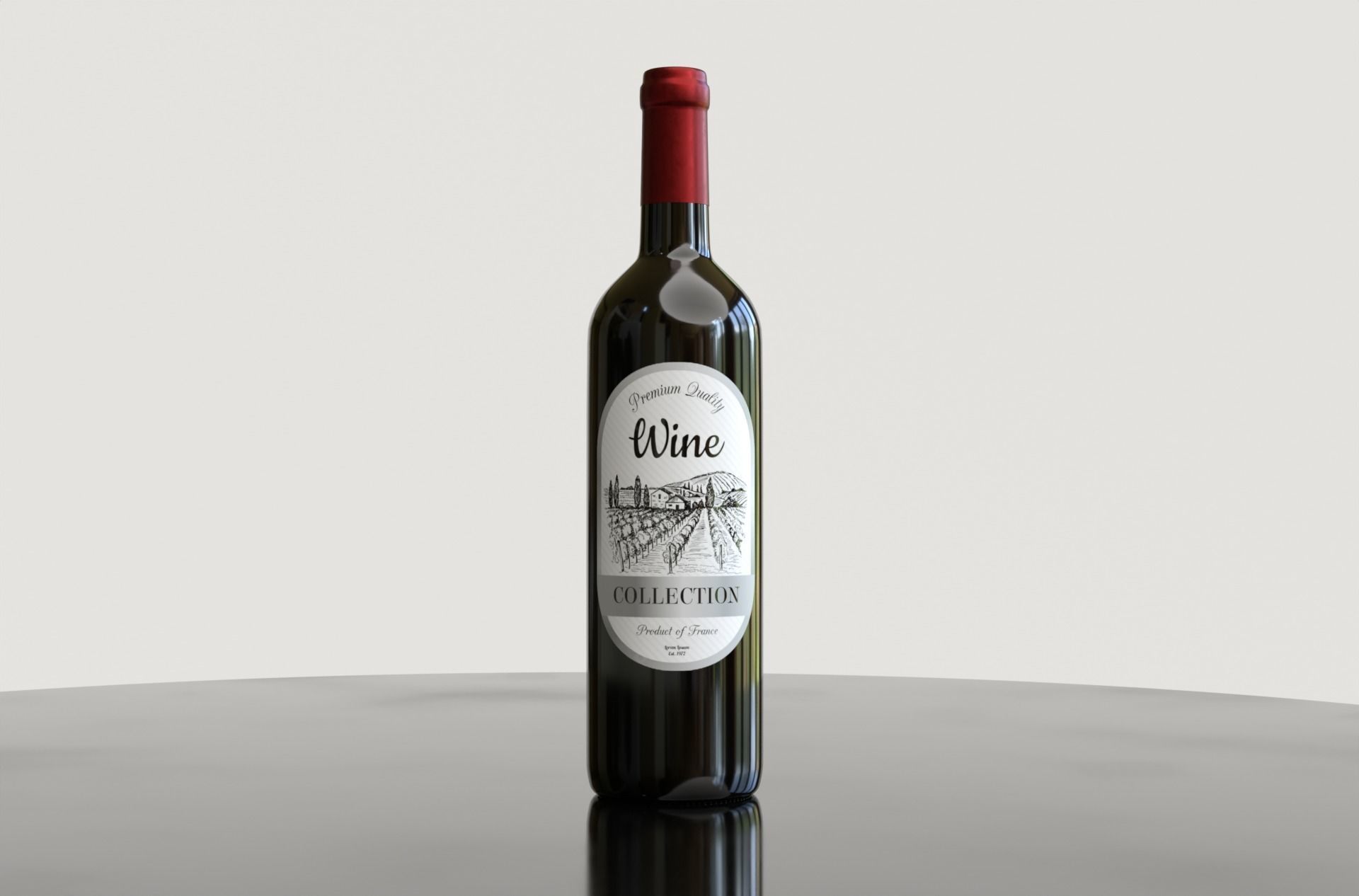 Collection of wine 3D model_7
