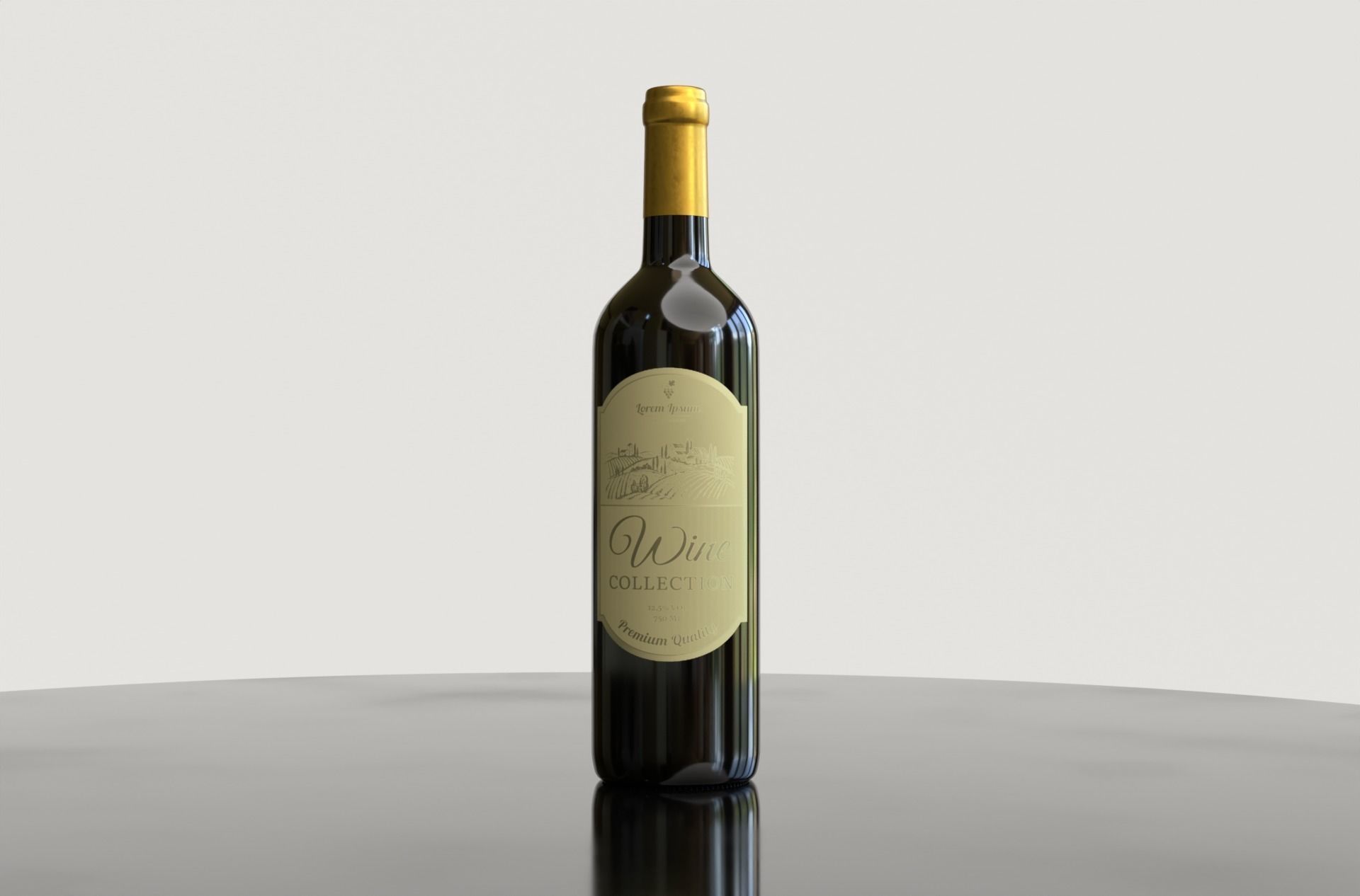 Collection of wine 3D model_9