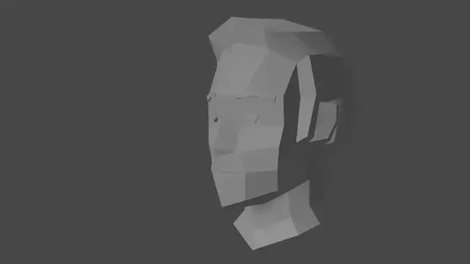 Low-poly Head in low polygons