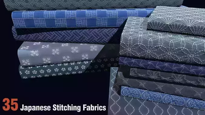 35 Japanese Stitching Fabrics Texture