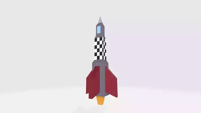 Free game ready low ply cube rocket  Free low-poly 3D model