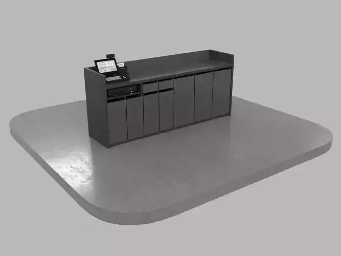 STORE CASHIER COUNTER 3D SCENE Free 3D model