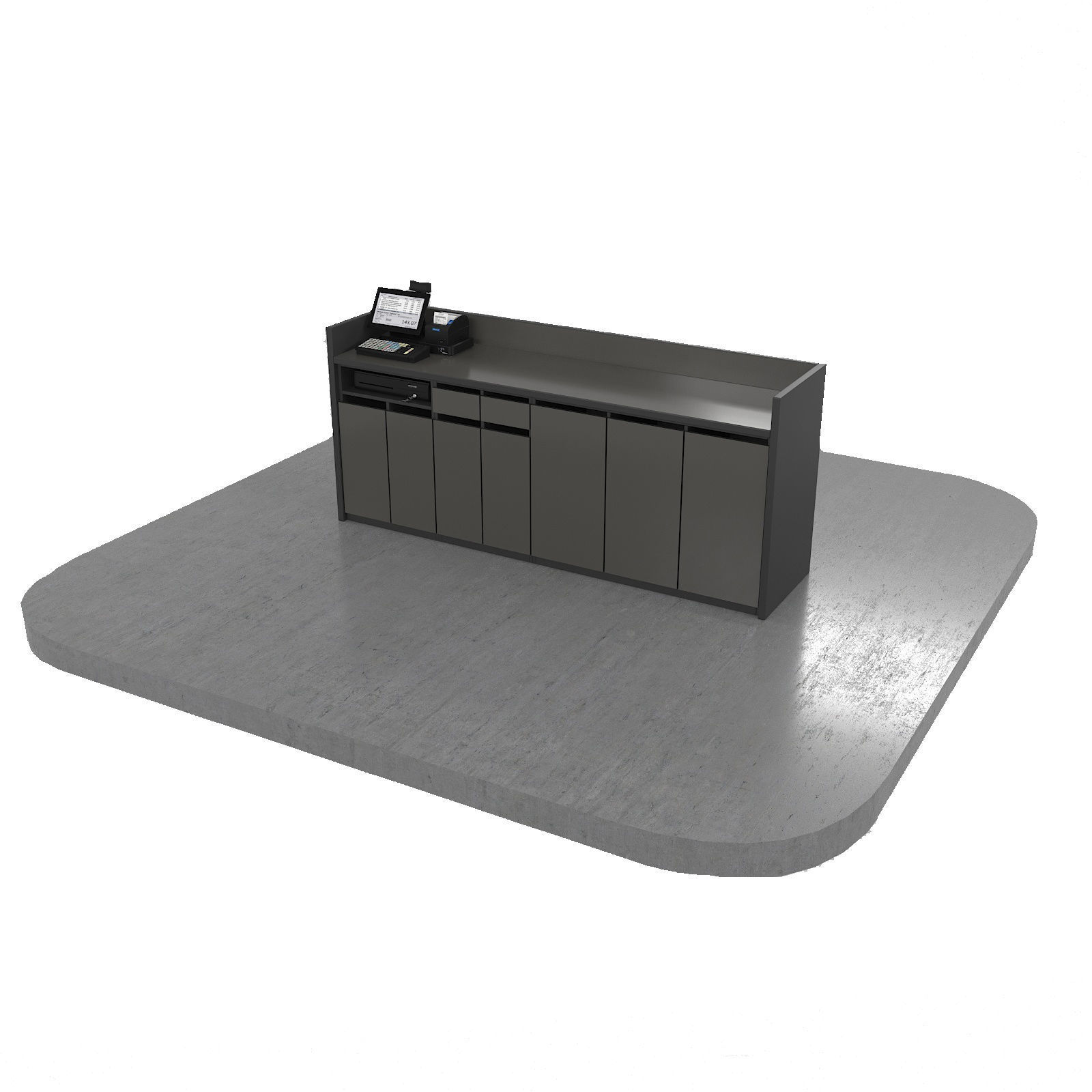 STORE CASHIER COUNTER 3D SCENE Free 3D model_1