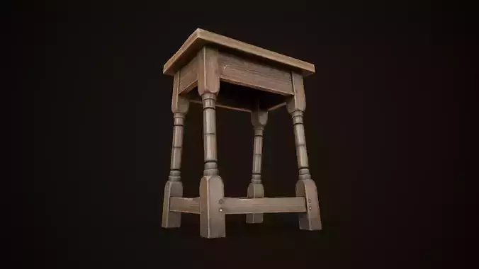 Old medieval stool
