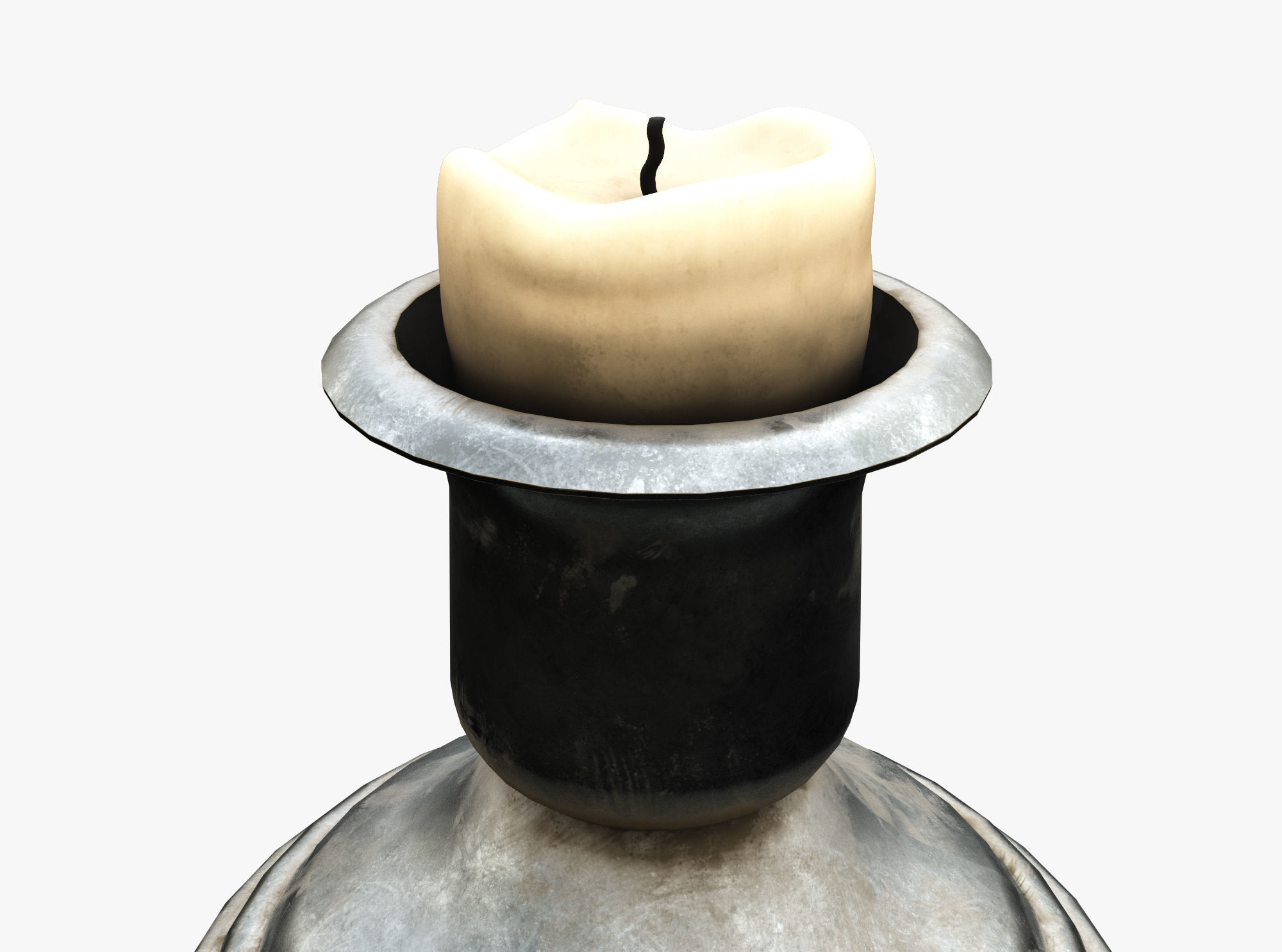 Candle Holder Low-poly 3D model_2