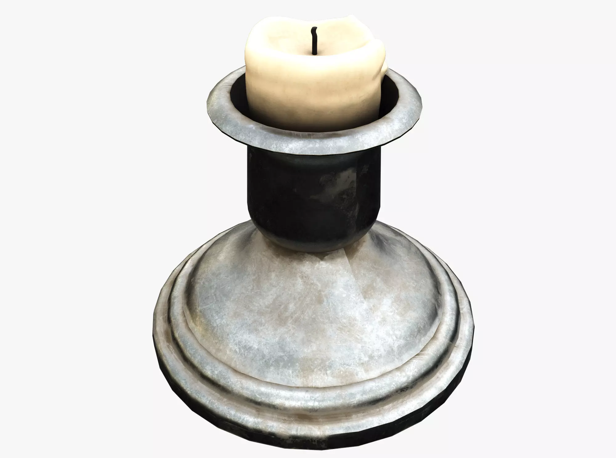 Candle Holder Low-poly 3D model_0