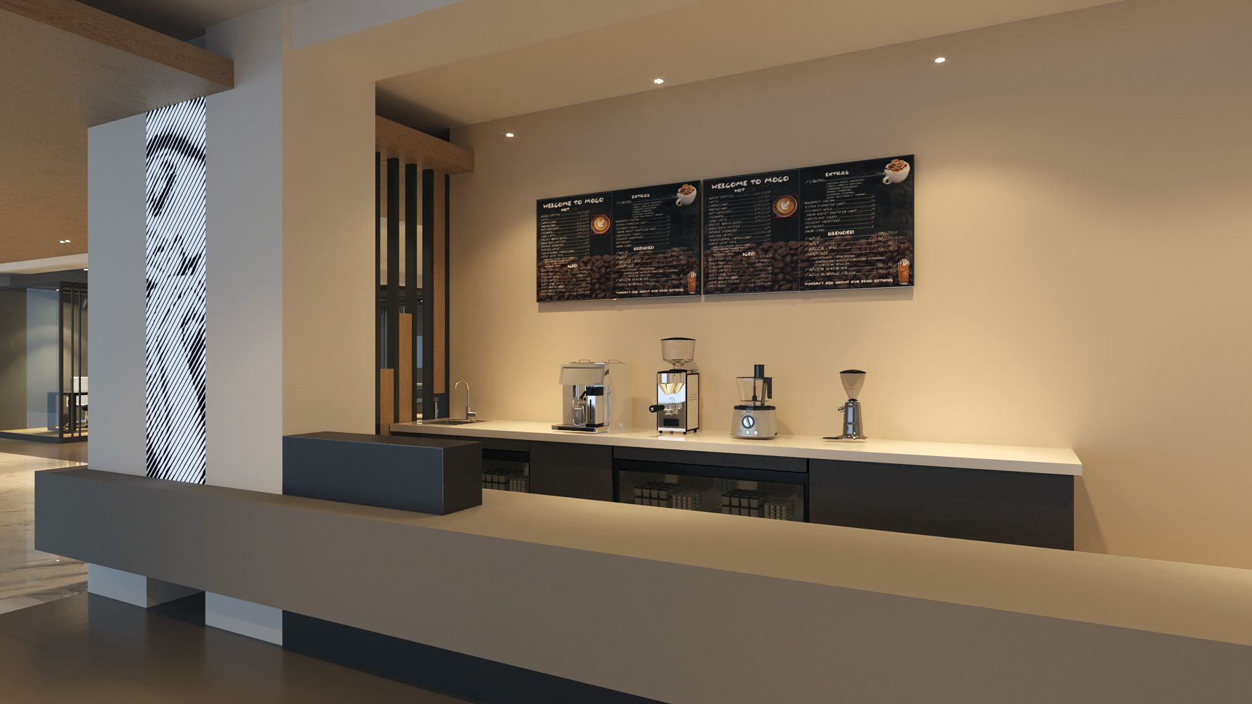 Modern Reception Area 3D Model Interior Scene 3D model_13