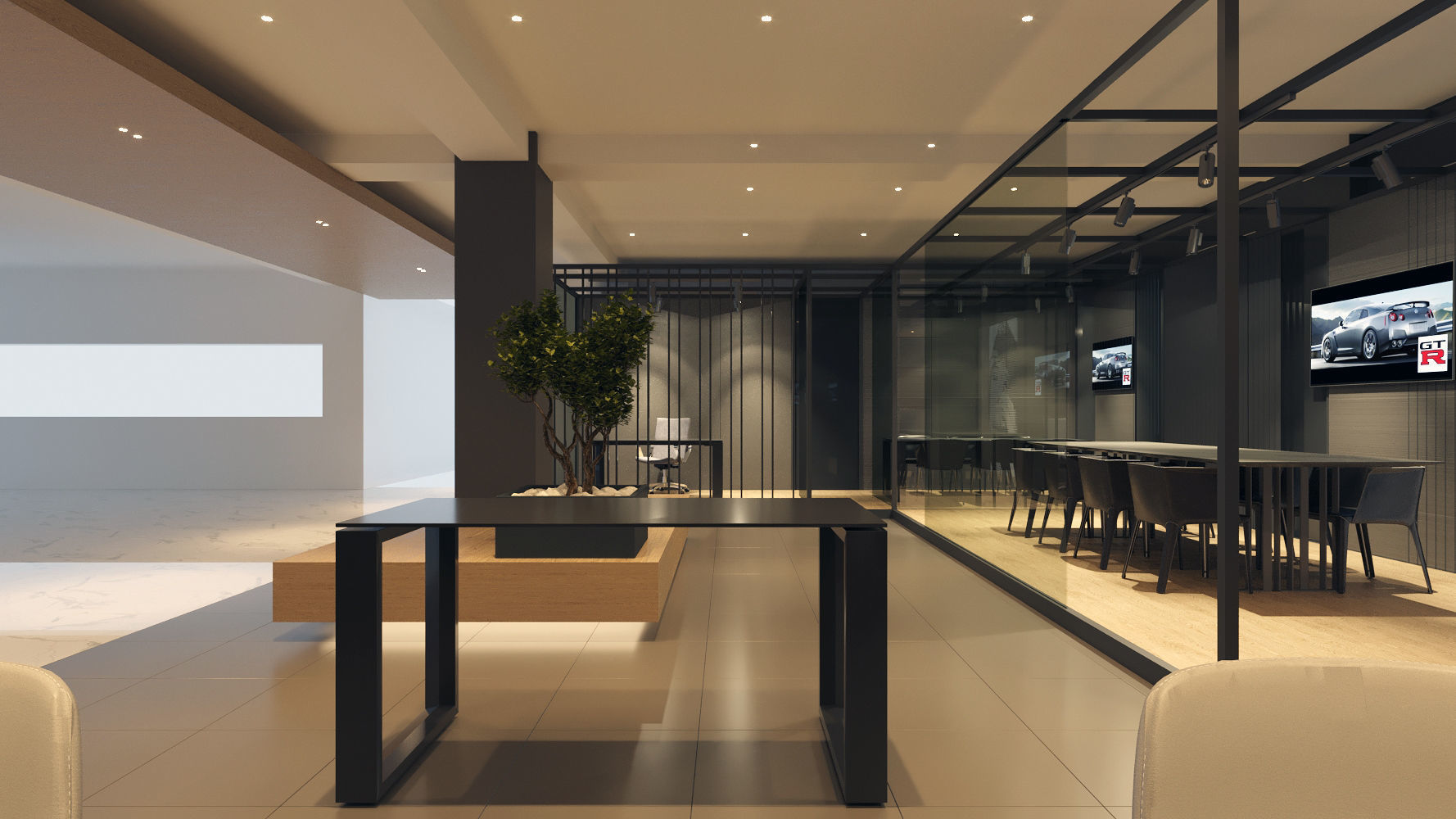 Modern Reception Area 3D Model Interior Scene 3D model_11