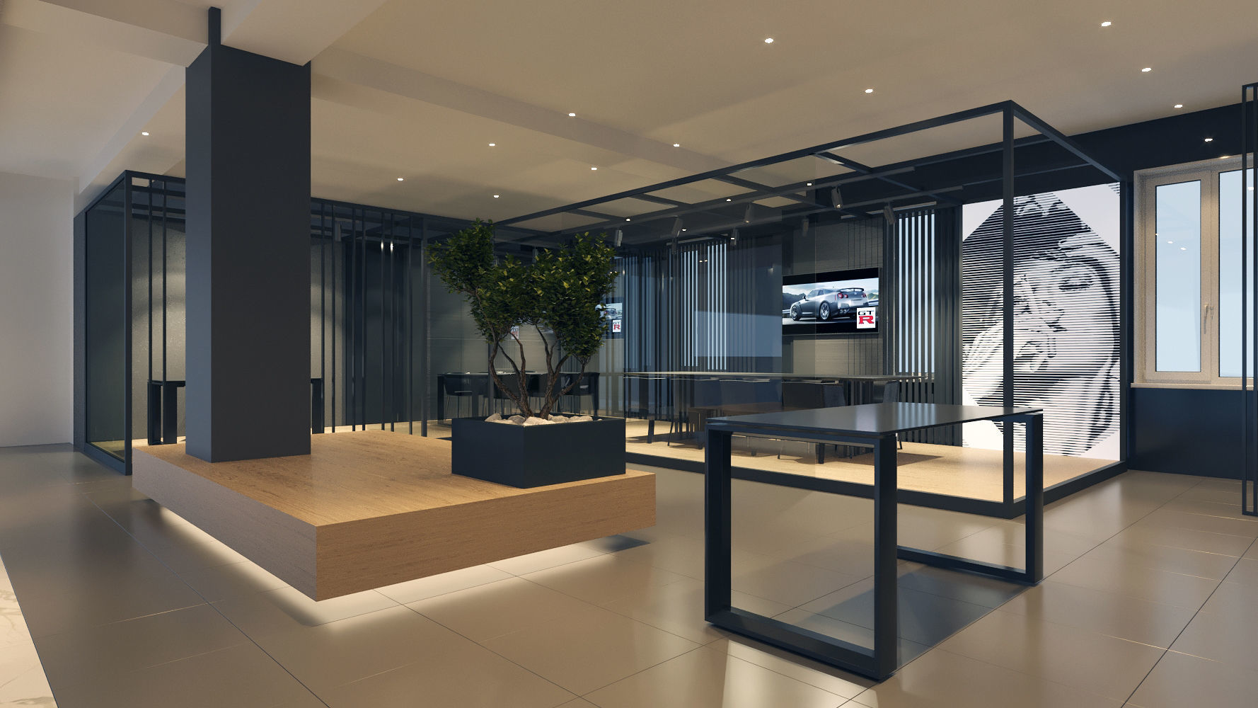 Modern Reception Area 3D Model Interior Scene 3D model_10