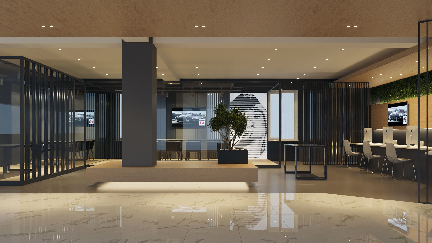 Modern Reception Area 3D Model Interior Scene 3D model_1