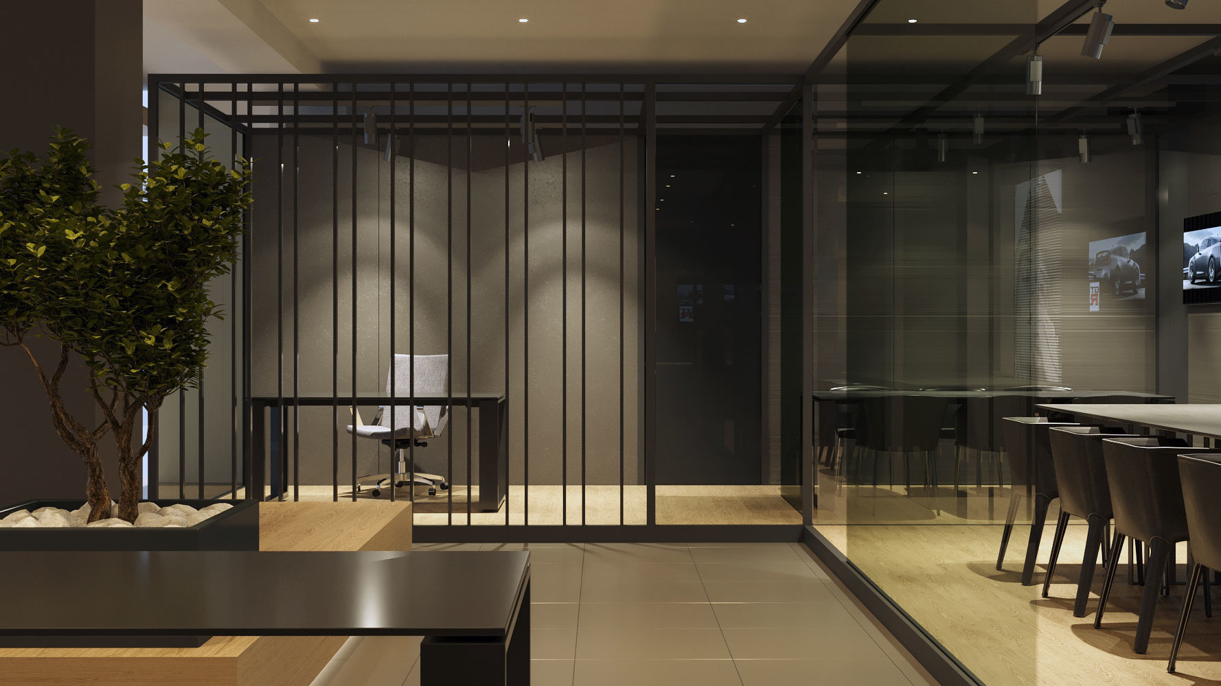 Modern Reception Area 3D Model Interior Scene 3D model_6