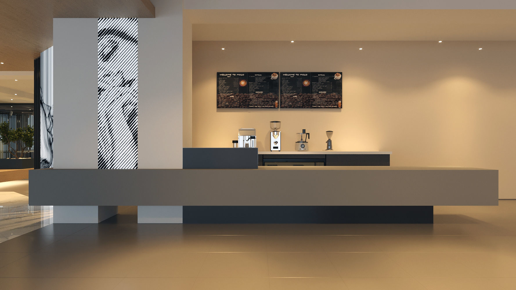 Modern Reception Area 3D Model Interior Scene 3D model_12