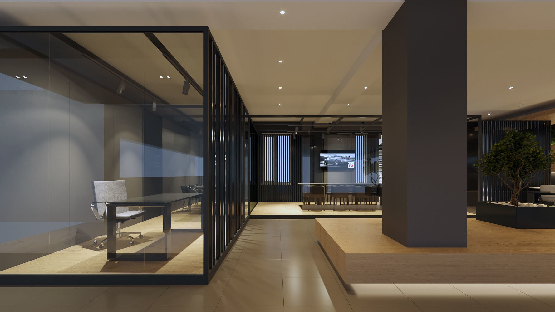 Modern Reception Area 3D Model Interior Scene 3D model_4