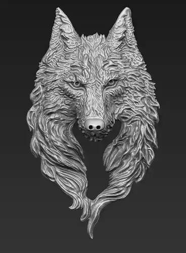 wolf bas relief