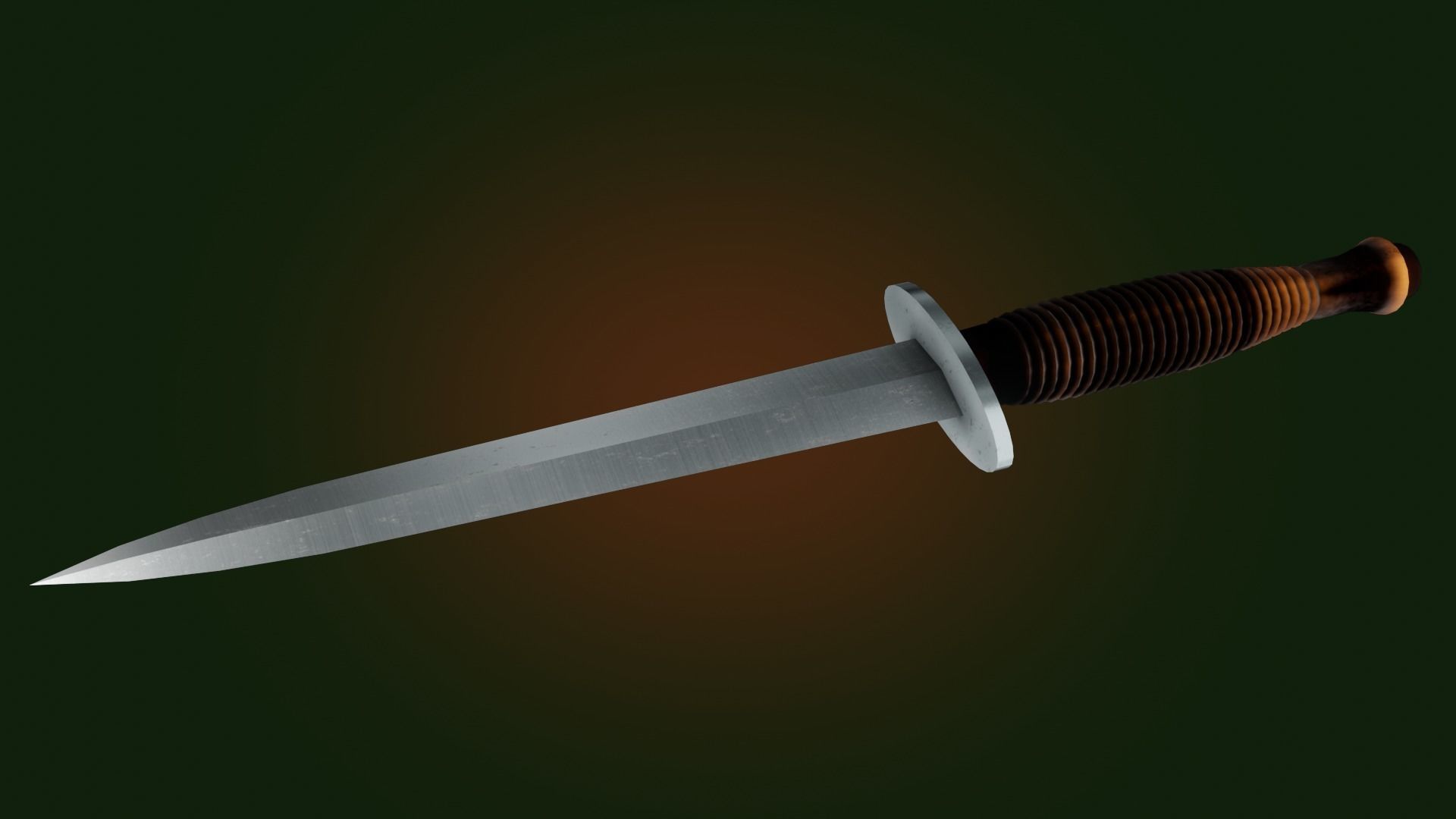 Fairbairn-Sykes fighting knife Low-poly 3D model_4