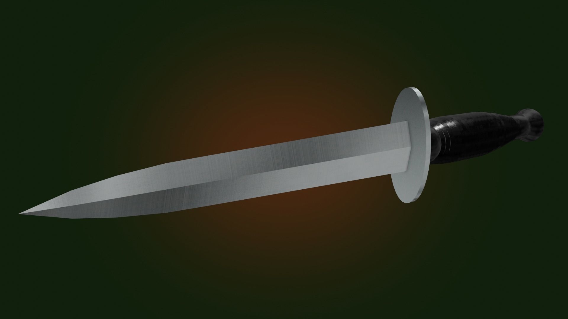 Fairbairn-Sykes fighting knife Low-poly 3D model_3
