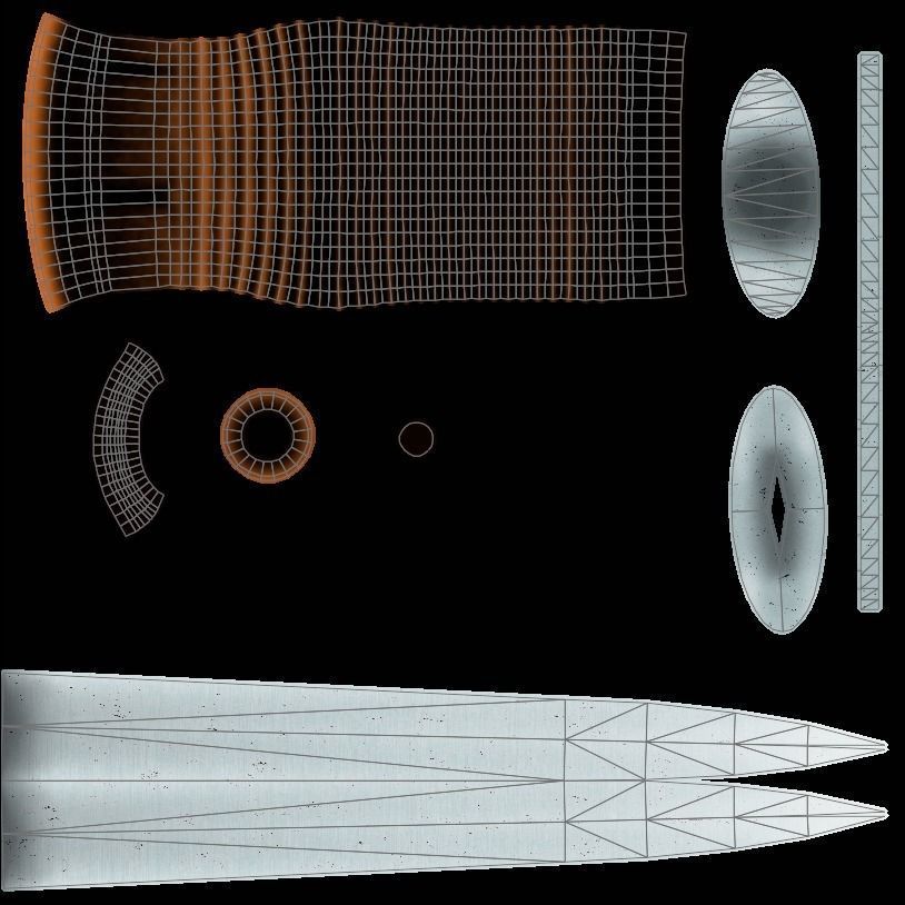 Fairbairn-Sykes fighting knife Low-poly 3D model_8